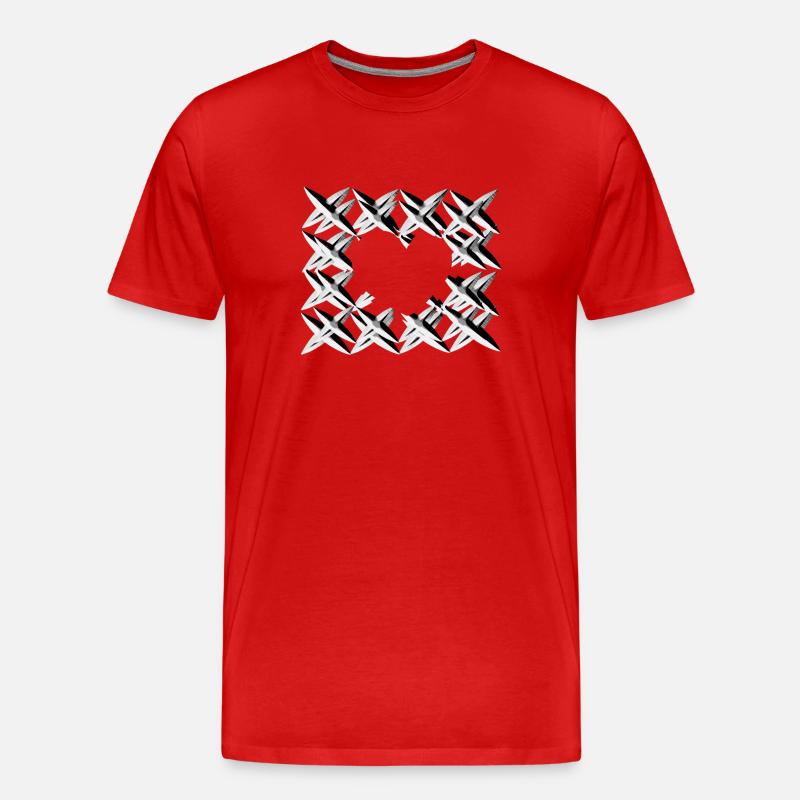pattern cross net grey - Men's Premium Organic T-Shirt - red