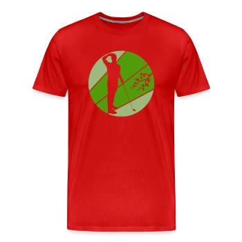 golf golf golfeur tee off - T-shirt bio Premium Homme - rouge - Devant - Damien (186cm)