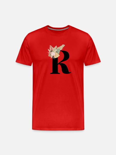 letter R flowers - Men's Premium Organic T-Shirt - red