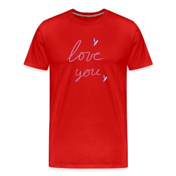 aime ton cœur rose - T-shirt bio Premium Homme - rouge - Devant - Damien (186cm)