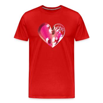 heart pink glitter scars - Men's Premium Organic T-Shirt - red - Front - Damien (186cm)