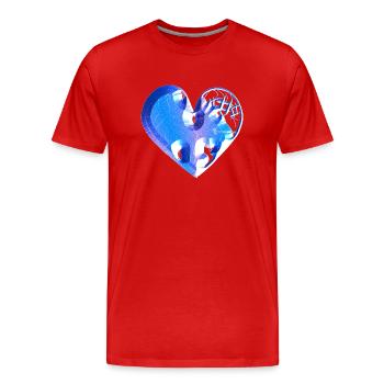 heart blue glitter scars - Men's Premium Organic T-Shirt - red - Front - Damien (186cm)
