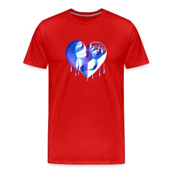 heart symbol broken blue scars - Men's Premium Organic T-Shirt - red - Front - Damien (186cm)