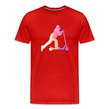 Freestyle Roller Aquarell Roller - Männer Premium Bio T-Shirt - Rot - Vorne - Damien (186cm)
