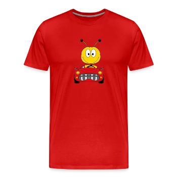AUTO - BIENE - CABRIO - TIERISCH - AUTOMOBIL - Männer Premium Bio T-Shirt - Rot - Vorne - Damien (186cm)