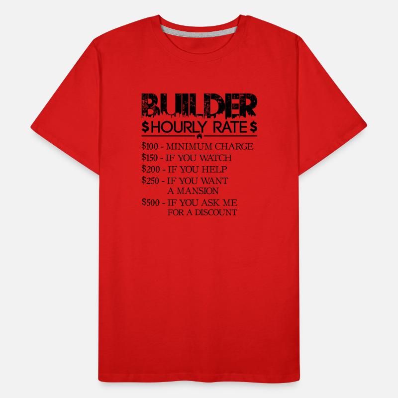 Tarif horaire Constructeur - noir - Constructeur de maison T-shirt bio Premium Homme
