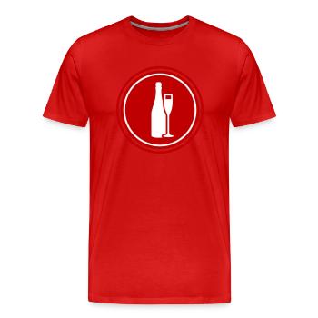 Symbole du vin rouge - T-shirt bio Premium Homme - rouge - Devant - Damien (186cm)