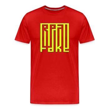 penser fausses pensées positives méditation heureuse - T-shirt bio Premium Homme - rouge - Devant - Damien (186cm)