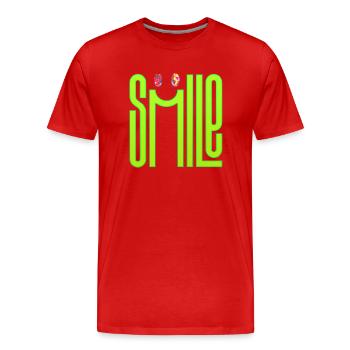 penser sourire pensées positives méditation heureuse - T-shirt bio Premium Homme - rouge - Devant - Damien (186cm)