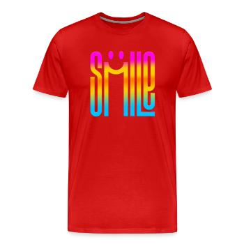 penser sourire pensées positives méditation heureuse - T-shirt bio Premium Homme - rouge - Devant - Damien (186cm)