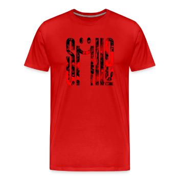 penser sourire pensées positives méditation heureuse - T-shirt bio Premium Homme - rouge - Devant - Damien (186cm)