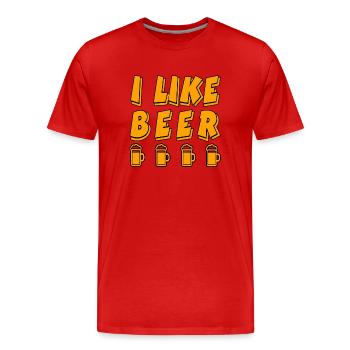 Bier - Männer Premium Bio T-Shirt - Rot - Vorne - Damien (186cm)