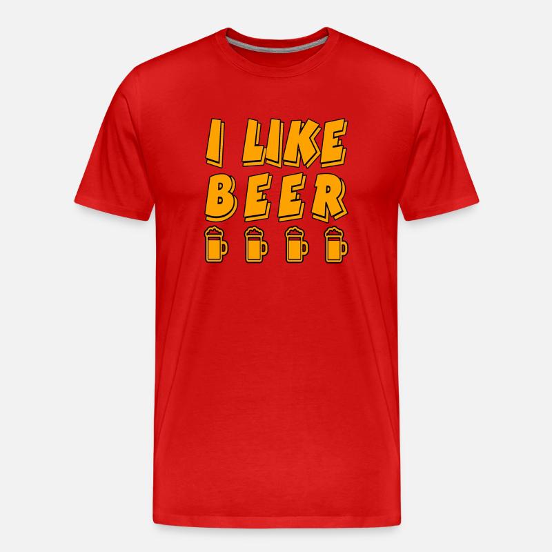 Bier - Männer Premium Bio T-Shirt - Rot