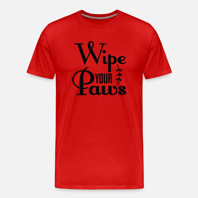 Wipe Your Paws - Männer Premium Bio T-Shirt - Rot