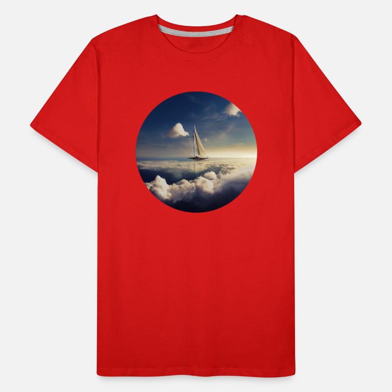 Ship with clouds Men's Premium Organic T-Shirt