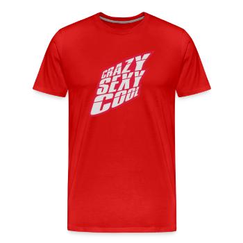 crazy sexy cool Design - Männer Premium Bio T-Shirt - Rot - Vorne - Damien (186cm)