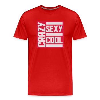 design cool sexy fou - T-shirt bio Premium Homme - rouge - Devant - Damien (186cm)