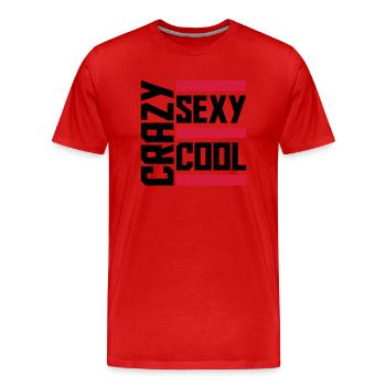 crazy sexy cool Design - Männer Premium Bio T-Shirt - Rot - Vorne - Damien (186cm)