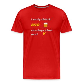 Someday I drink beer - Men's Premium Organic T-Shirt - red - Front - Damien (186cm)