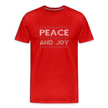 Paix et joie - T-shirt bio Premium Homme - rouge - Devant - Damien (186cm)
