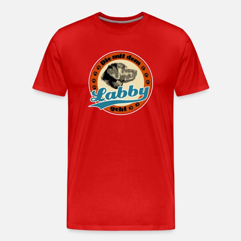 Die mit dem Labby - Männer Premium Bio T-Shirt - Rot