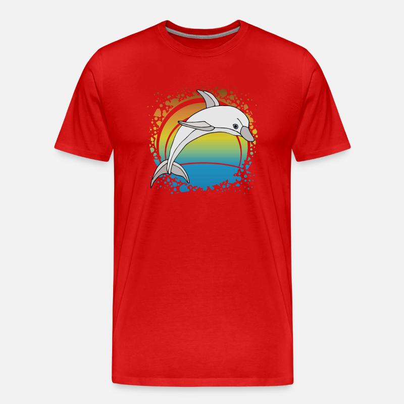Delfin - Männer Premium Bio T-Shirt - Rot