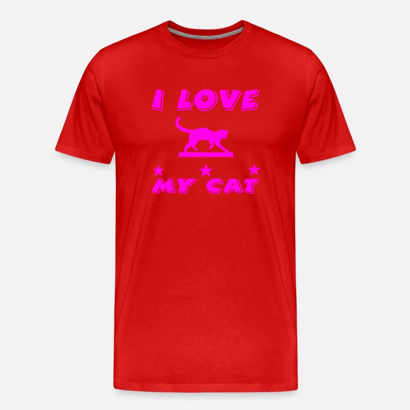 Katze - Männer Premium Bio T-Shirt - Rot