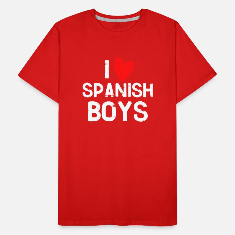 Ich liebe spanische Jungs Männer Premium Bio T-Shirt