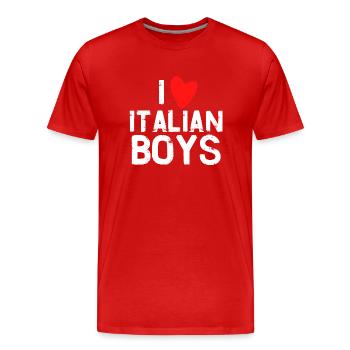 I love Italian boys - Men's Premium Organic T-Shirt - red - Front - Damien (186cm)
