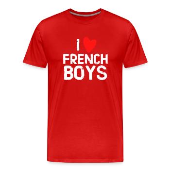 I love French Boys - Men's Premium Organic T-Shirt - red - Front - Damien (186cm)