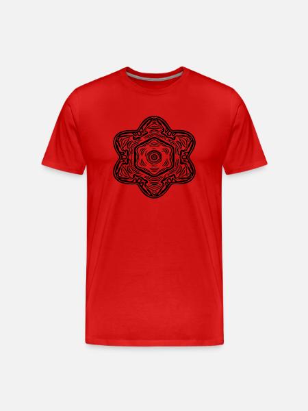 Geometric Mandala Flowers Pattern Shape - Men's Premium Organic T-Shirt - red