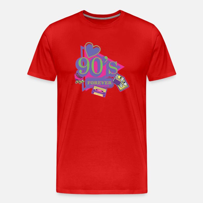 1990iger Sprüche 90s Geschenksidee - Männer Premium Bio T-Shirt - Rot