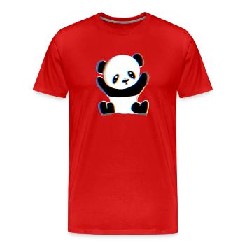 panda symbole animal ours douce étreinte - T-shirt bio Premium Homme - rouge - Devant - Damien (186cm)