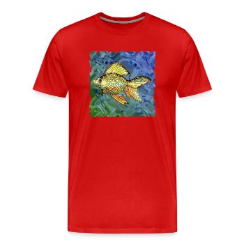 Poisson - T-shirt bio Premium Homme - rouge - Devant - Damien (186cm)
