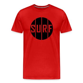 Surfing Motiv für Wellenreiten Hobby - Männer Premium Bio T-Shirt - Rot - Vorne - Damien (186cm)