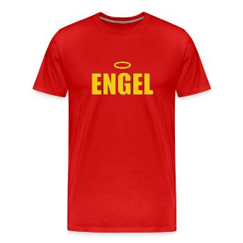 ENGEL - HIMMEL - HEILIGENSCHEIN - Männer Premium Bio T-Shirt - Rot - Vorne - Damien (186cm)