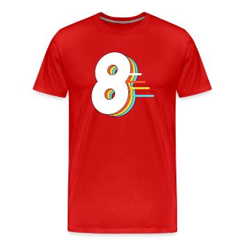 Hippie 8888 - Männer Premium Bio T-Shirt - Rot - Vorne - Damien (186cm)