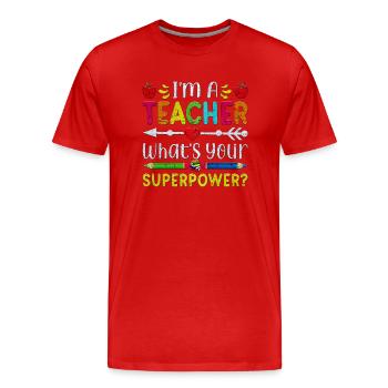 Étudiant 2023 Diplôme d’école d’enseignant d’étudiant du secondaire - T-shirt bio Premium Homme - rouge - Devant - Damien (186cm)