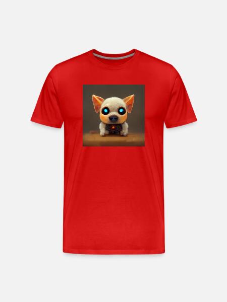 Cute Puppy Dog - Men's Premium Organic T-Shirt - red