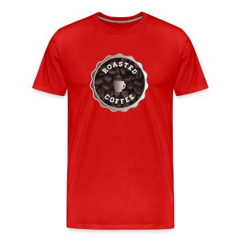 Roasted Coffee Sign - Men's Premium Organic T-Shirt - red - Front - Damien (186cm)