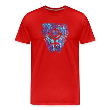 pluton e 74 - T-shirt bio Premium Homme - rouge - Devant - Damien (186cm)