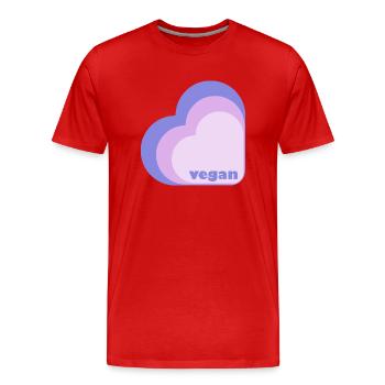 Cœur de lilas végétalien - T-shirt bio Premium Homme - rouge - Devant - Damien (186cm)