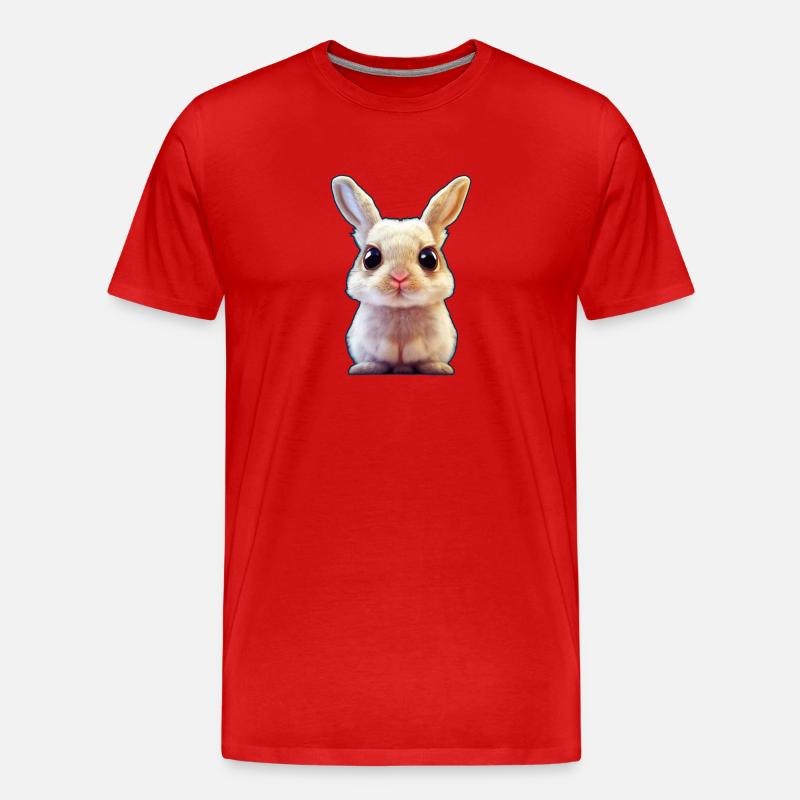 Hase süß - Männer Premium Bio T-Shirt - Rot