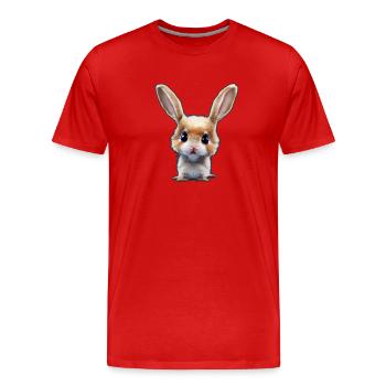 süßer Hase - Männer Premium Bio T-Shirt - Rot - Vorne - Damien (186cm)
