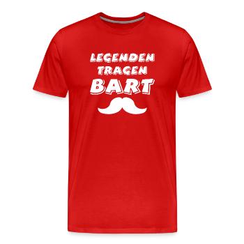 Bart - Männer Premium Bio T-Shirt - Rot - Vorne - Damien (186cm)