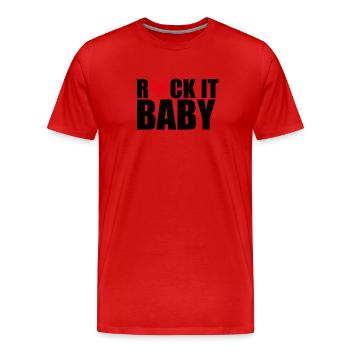 ROCK IT BABY - MUSIK - KIND - MUSIKER - Männer Premium Bio T-Shirt - Rot - Vorne - Damien (186cm)