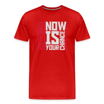 célibataire maintenant votre chance - T-shirt bio Premium Homme - rouge - Devant - Damien (186cm)