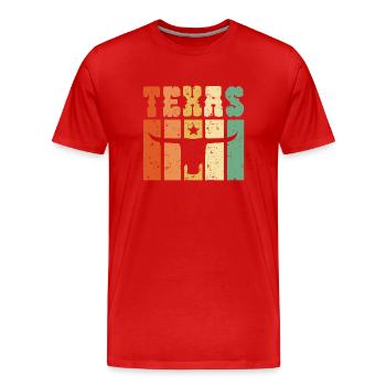 Texas Vintage Rétro - T-shirt bio Premium Homme - rouge - Devant - Damien (186cm)