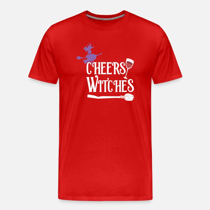 Cheers Witches - Männer Premium Bio T-Shirt - Rot