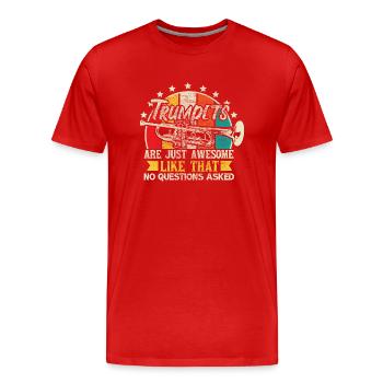 Trompette Trompette Trompette Chapelle Idée Cadeau - T-shirt bio Premium Homme - rouge - Devant - Damien (186cm)
